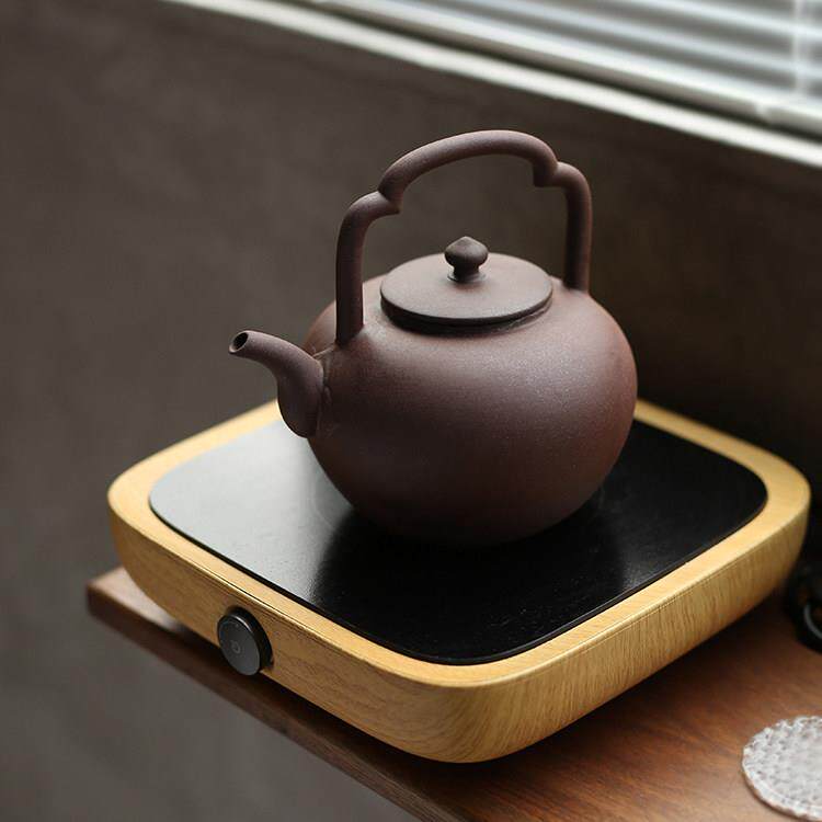 紫泥陶壶纯手工紫砂黑晶炉烧水壶煮茶壶养生壶提梁吴经炭炉耐高温