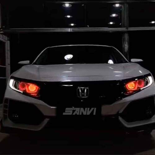 SANVI三为车灯动态恶魔眼新品3寸LED大灯12V 1.5W写轮眼装饰透镜