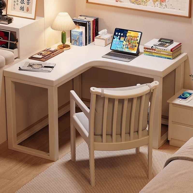 实木角书桌卧室L型靠墙书脑桌工作台学生学554家习桌用电桌转小户