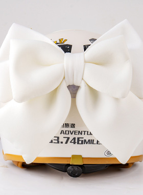 su7装饰紫色蝴蝶结金鹏电动三轮车配饰可爱公仔装饰品小配件