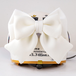 su7装 饰品小配件 饰紫色蝴蝶结金鹏电动三轮车配饰可爱公仔装