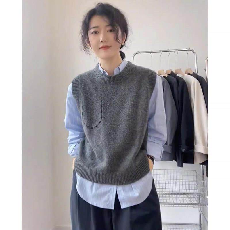 法国Rixo Kelly羊毛针织衫马甲女春秋款简约休闲内搭内搭衬衫上衣