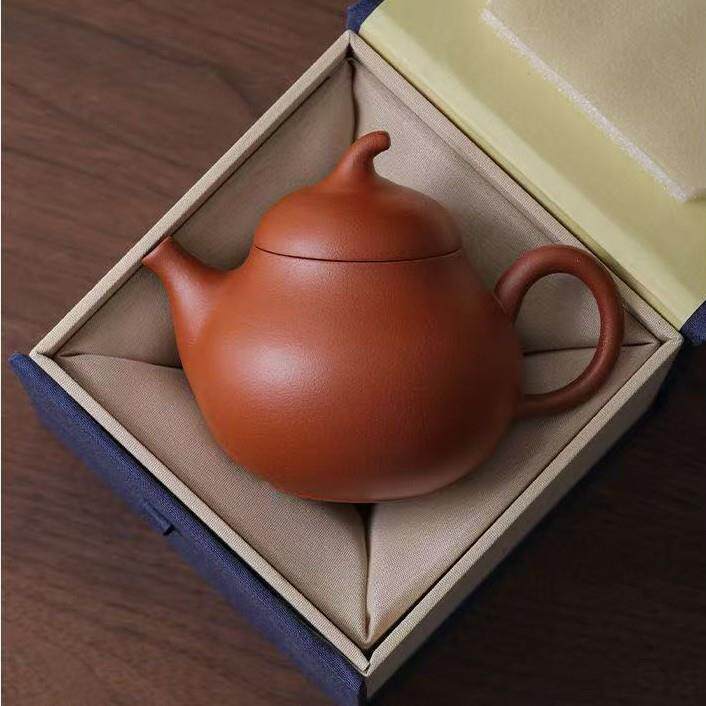 橘皮紫砂壶梨朱泥壶思婷紫砂壶大容量球孔过滤家用紫砂茶壶茶具