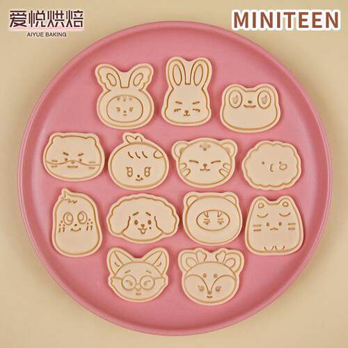 miniteen卡通饼干模具韩国男团周边DIY石塑黄油曲奇按压烘焙工具