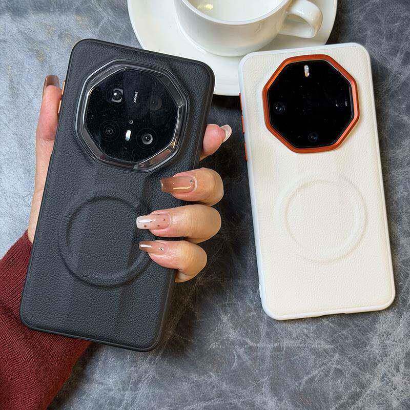 原装正品适用高档磁吸华为mate80rs非凡大师手机壳皮纹mate80rs保护套防摔硅胶软边mate80保时捷高级质感纹理