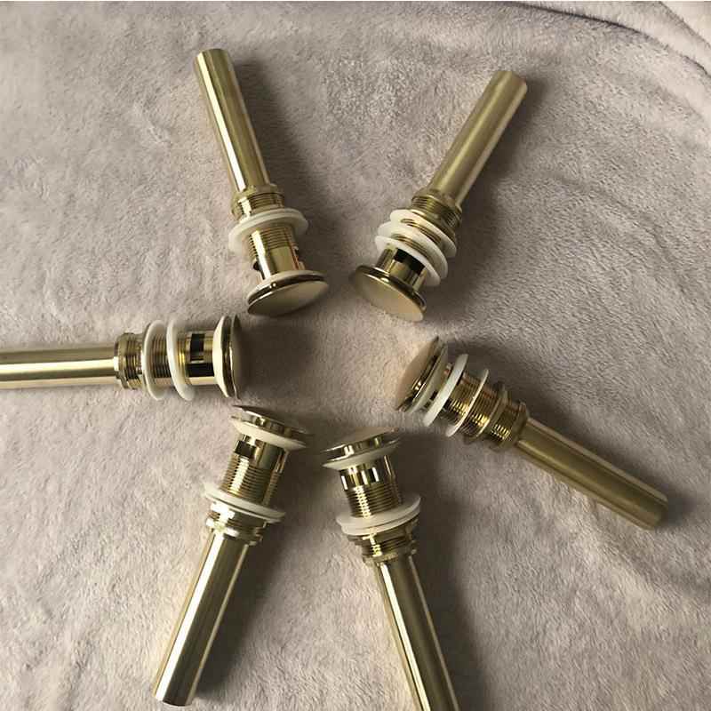 新款直销铜大面弹跳下水拉丝金台下盆下水器弹跳芯洗脸盆下水排水