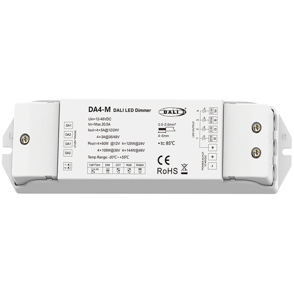 DC12-48V DALI-单地址4路调光器 普通灯具转DALI信号576W DA4-M