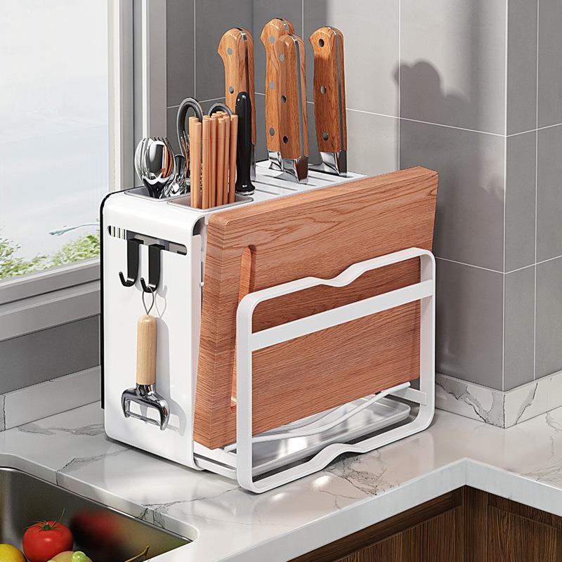 Kitchen Knife Rack Organizer Countertop多功能一体刀具收纳盒