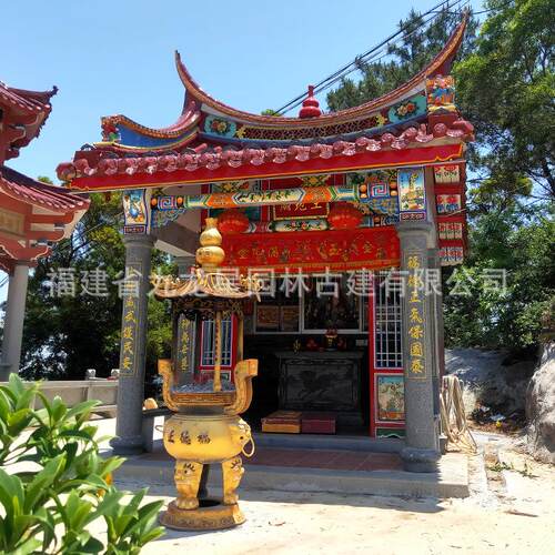 惠安石雕土地庙土地公土地婆石龛户外佛龛供奉庙青石浮雕刻字摆件