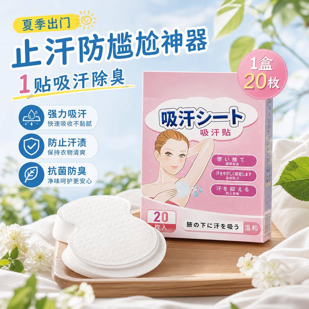 夏季隐形腋窝吸汗贴轻薄透气男女通用腋下止汗垫衣服防汗渍隔汗贴