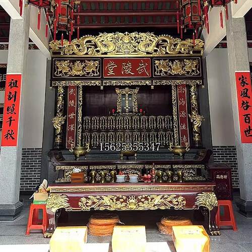 祠堂实木祖宗牌位神龛神楼神阁神台红木佛堂佛龛立柜供桌香案定制