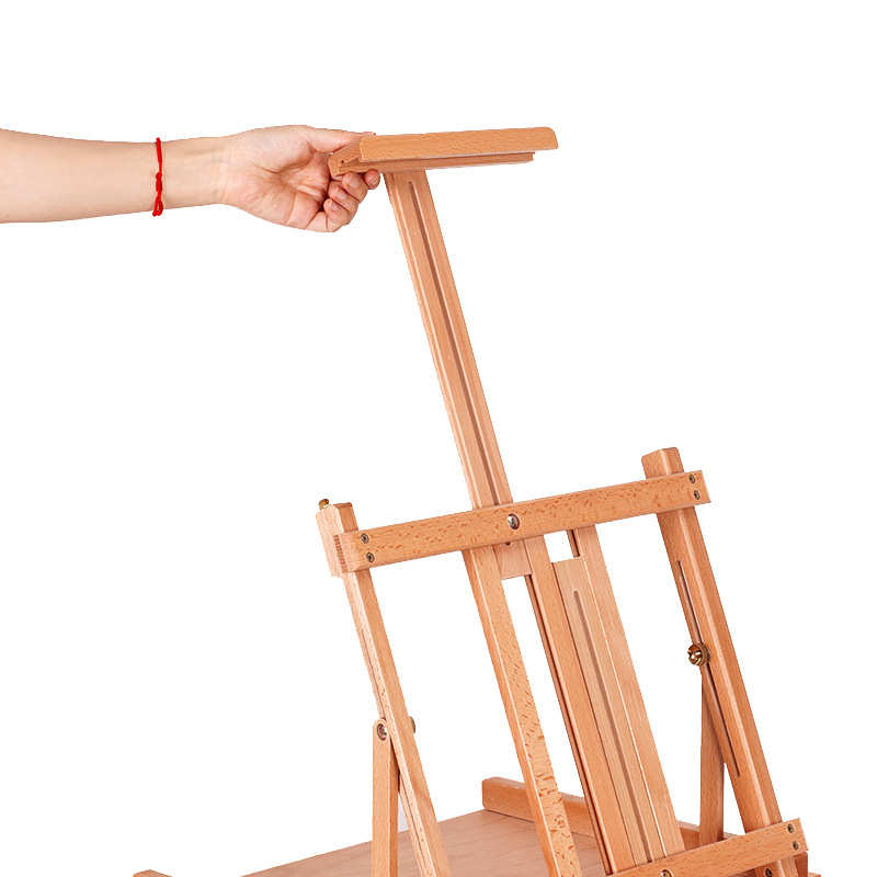 桌面台式美术生专用榉木抽屉式画架多功能折叠便携写生户外工具箱