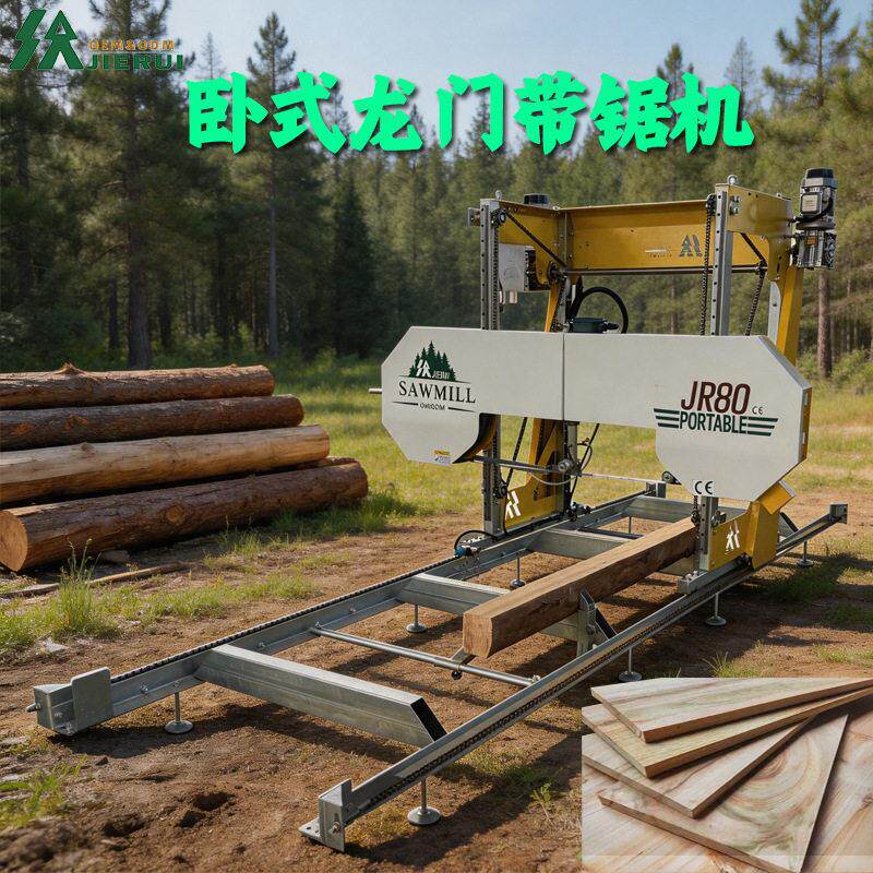 液压卧式原木锯板机大直径实木开板带锯机家具厂原木切割锯木设备