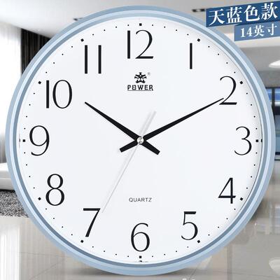 霸王客厅现代石PW8207钟表室约电子卧挂表英圆形创意挂简钟PW8207