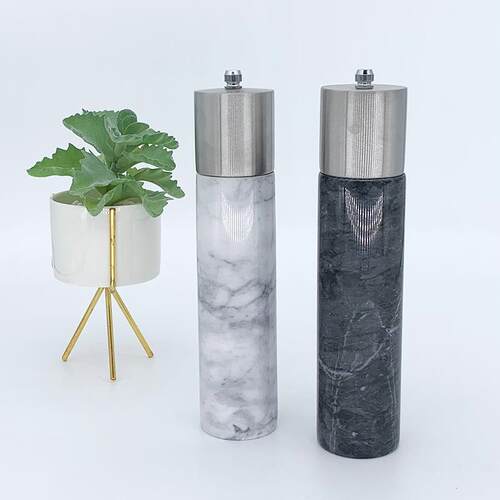 现货订货北欧风大理石研磨器胡椒磨胡椒撒调料磨粉创意厨房