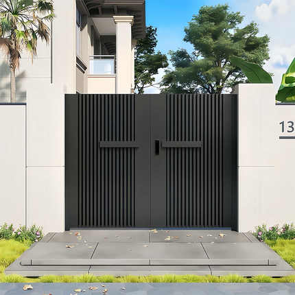 庭院大门户外院子栅栏花园别墅门铝合金不锈钢农村自建房单双开门