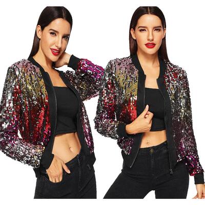 Women's colorful sequin jacket女装段彩亮片夹克