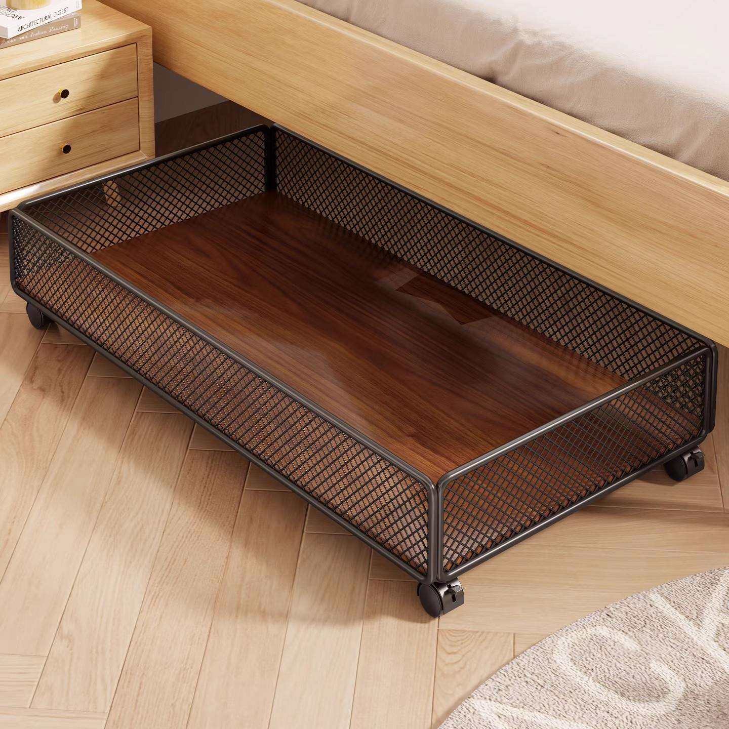 床底收纳箱抽屉式扁平带滑轮床下收纳神器家用衣服收纳储物整理箱