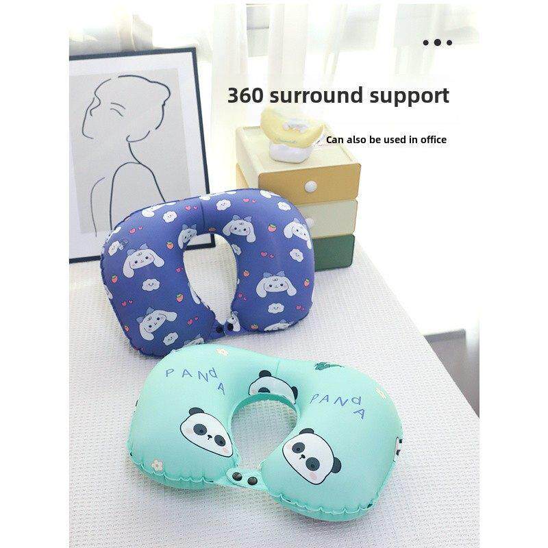旅行U型枕便携按压式充气护颈枕坐飞机旅游神器卡通儿童护颈头枕