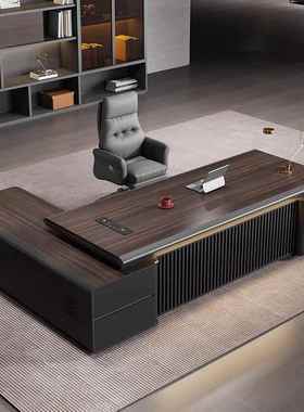 高档领导办公桌总桌班老桌烤漆大台办公室家具董事长裁桌椅95835