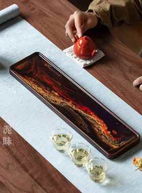 境树实木茶盘跨仿夫古大漆家用NW-CP100干泡盘功木盘托盘隔热脂垫