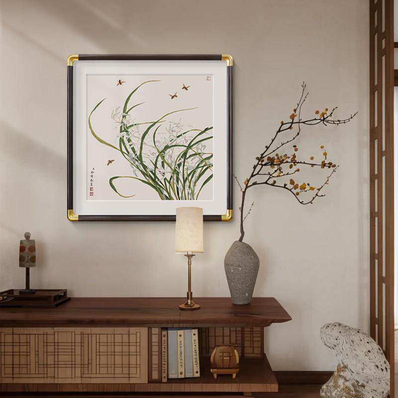 国画新兰花中式厅LM808932026新款画餐桌饭背景墙挂装饰画玄关画