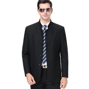 8020爸爸装 秋冬季 冬款 中年秋男士 毛呢外套 立领毛呢中夹羊克男山装