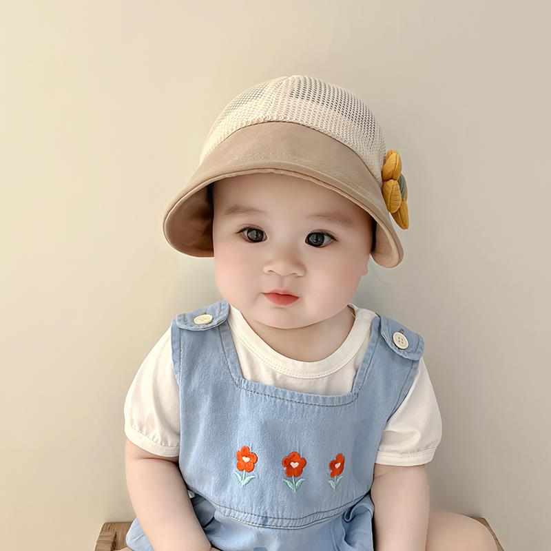 儿大帽檐棒遮阳防季晒帽子夏网眼透气鸭舌帽童透气女宝宝太阳球帽