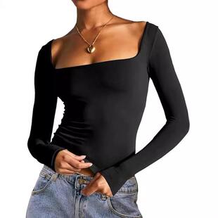 Minimalist Womenswear Autumn and Winter Tops Slim Fit Crop