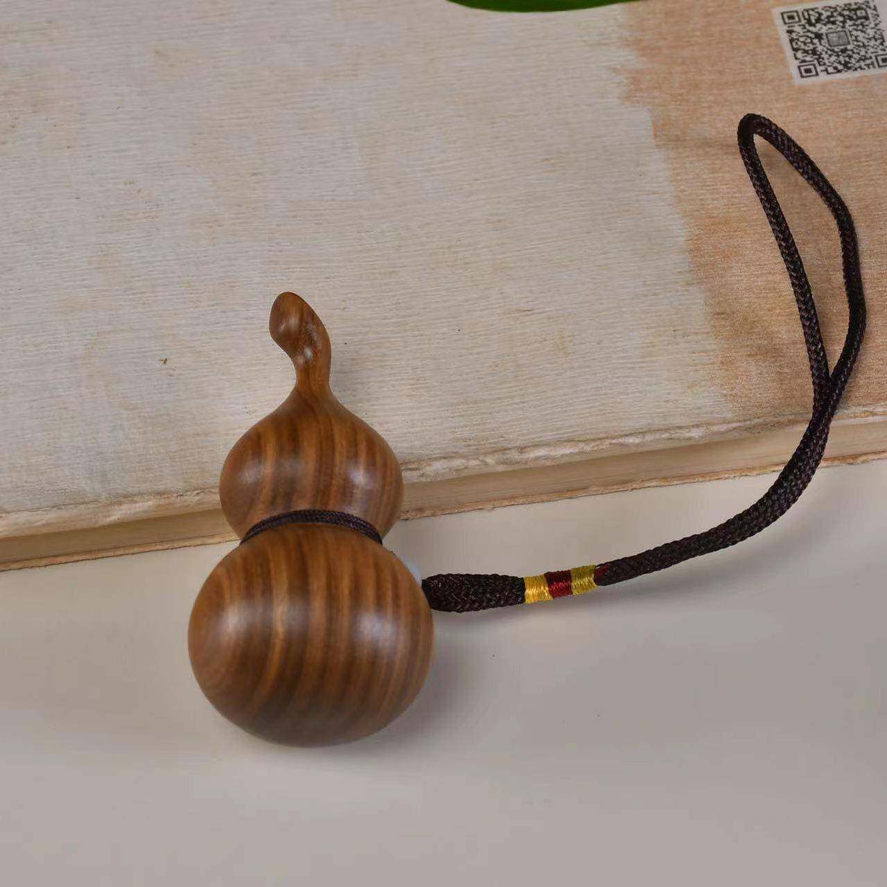天然檀木葫芦手把件紫檀雕刻随身文玩创意摆件男女实木把玩件饰品