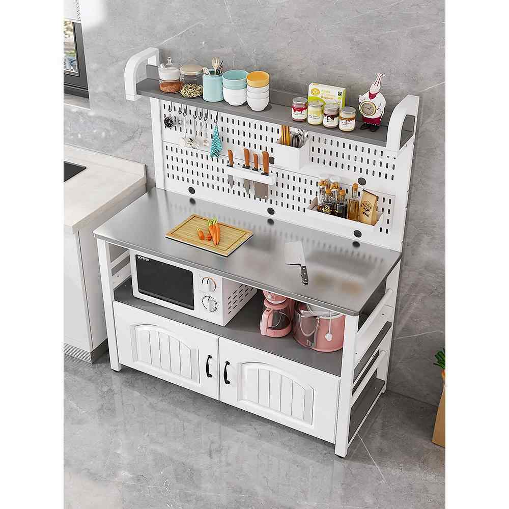 厨房不锈钢操作台切菜桌洞洞板置物架落地多层收纳架多功能餐边柜,厨房/烹饪用具,厨房置物架/置物柜/角架,淘宝优惠券,粉丝福利购,淘宝优惠卷