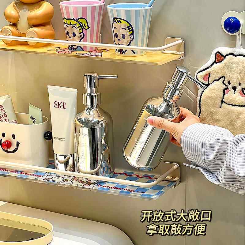 马桶后缝隙遮挡挡板卫生间壁挂免打孔置物架浴室墙上沐浴露收纳架