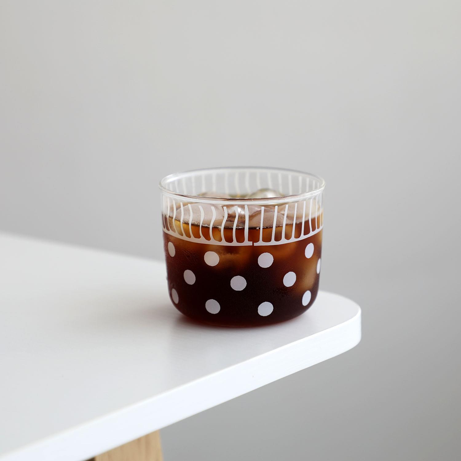日式插画 画手绘咖啡杯创意随行杯玻璃果汁杯甜品奶茶果酒热红酒