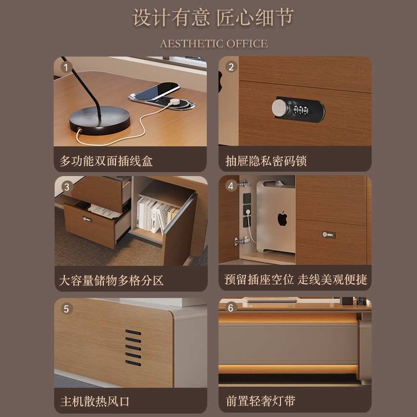 轻奢老板桌总裁桌高档大气董事长大班台总经理办公室桌椅组合