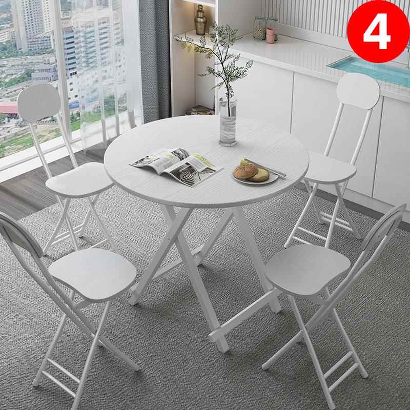 折叠餐桌家用小户型吃饭圆桌简易折叠桌学生宿舍学习桌子租房桌椅