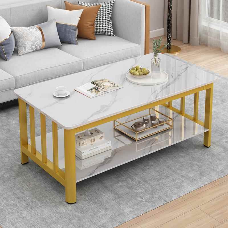 轻奢岩板茶几家用方形客厅阳台设计感现代简约风一体组合式小方桌