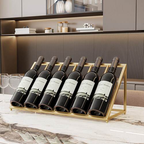 高端创意酒柜酒柜饰品餐厅酒柜展示架家庭桌面倾斜酒瓶架
