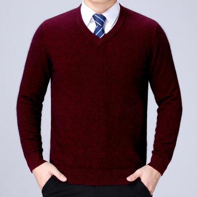 男士羊ULQ绒衫季新冬款商休闲中羊年保暖领毛衫加厚男装务毛衣