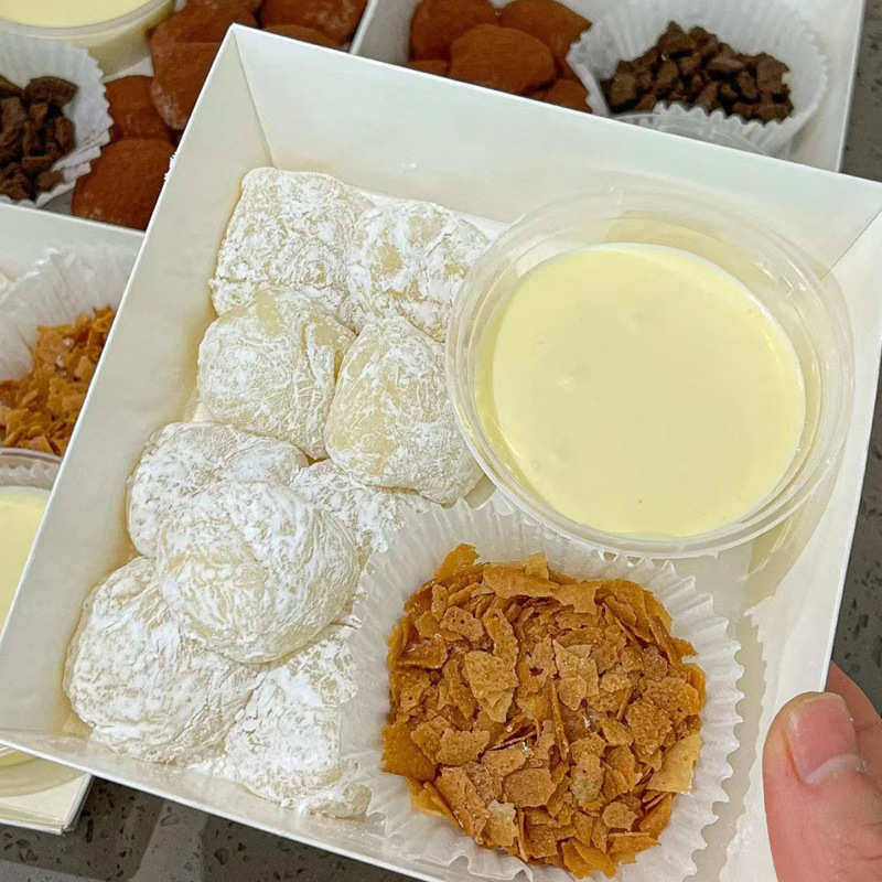 厂家直销网红糯叽叽麻薯包装盒麻糍盒子芋泥丸子带盖一次性打包盒