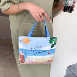 帆布包女2023手提袋手拎通勤小布包便当包大容量饭盒袋收纳袋