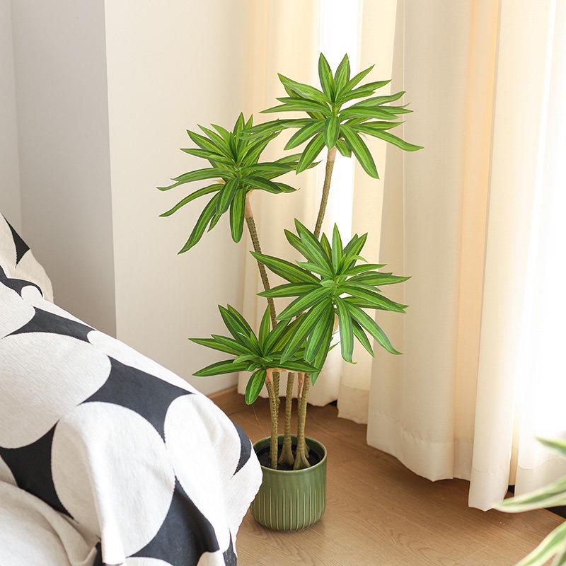 百合竹彷真绿色植物大型室内彷生绿植假盆栽植物盆景客厅落地摆件