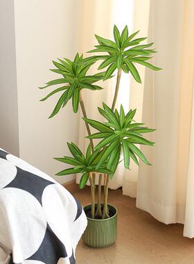 百合竹彷真绿色植物大型室内彷生绿植假盆栽植物盆景客厅落地摆件