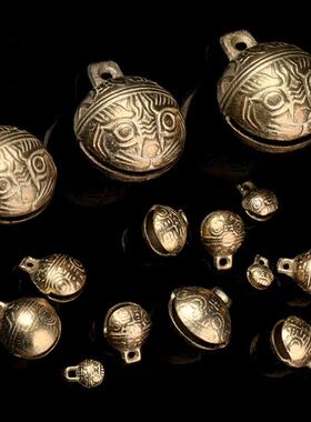 直销新款铜铃铛 宠物狗狗项圈挂件古法虎头铃铛 黄铜饰品配件材料