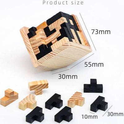 3D Cube Puzzle Luban Interlocking Creative Educational Woode