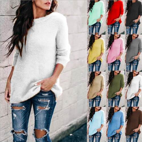 Knitted sweater patchwork pullover sweater for women