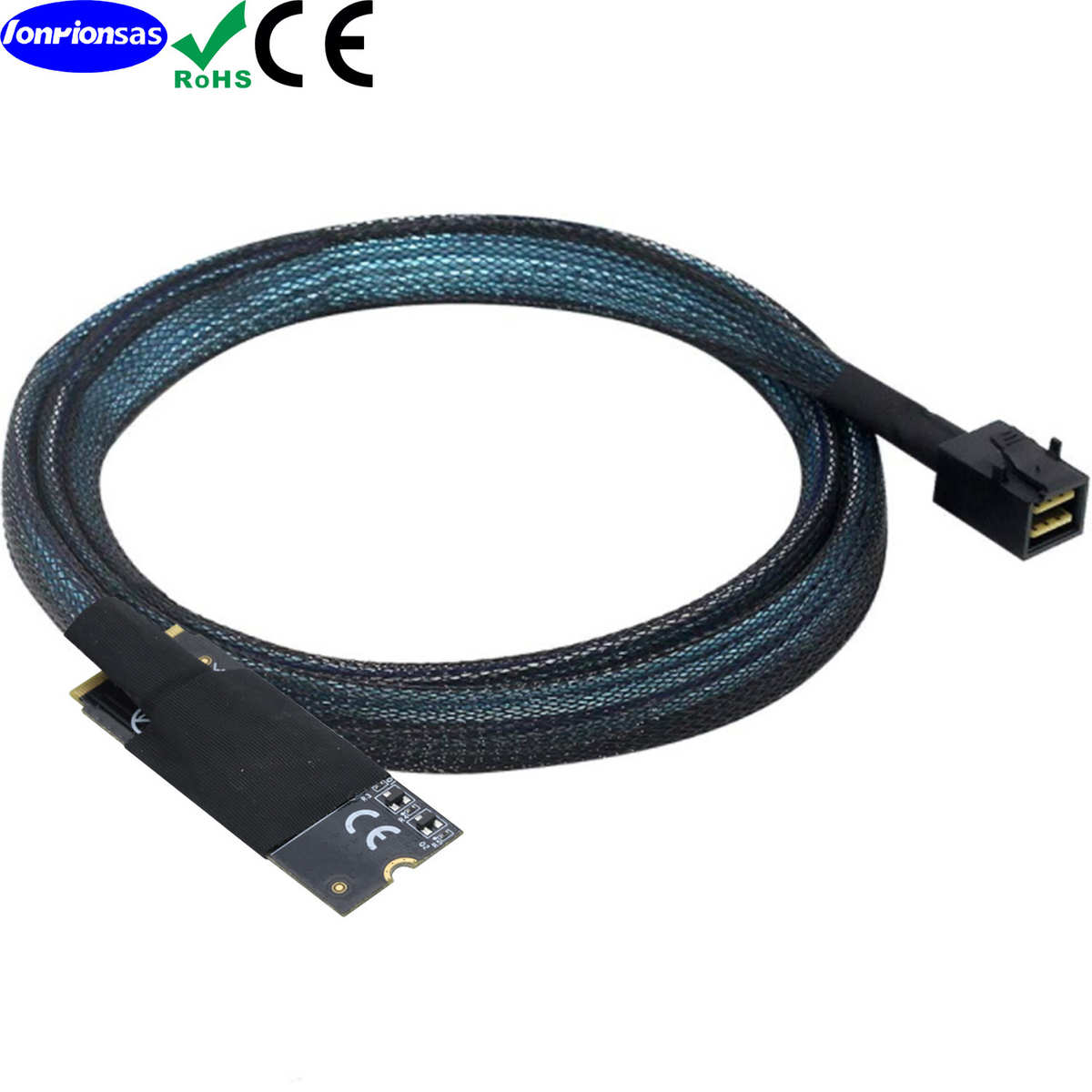 M.2(M-Key) SFF-8643转SAS SFF-8643 HD即插即用服务器高速转换线