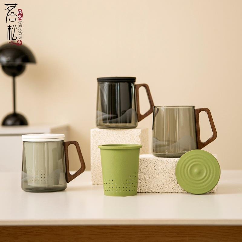 玻璃泡茶杯陶瓷马克杯茶水分离办公室个人专用高端喝茶水过滤茶杯