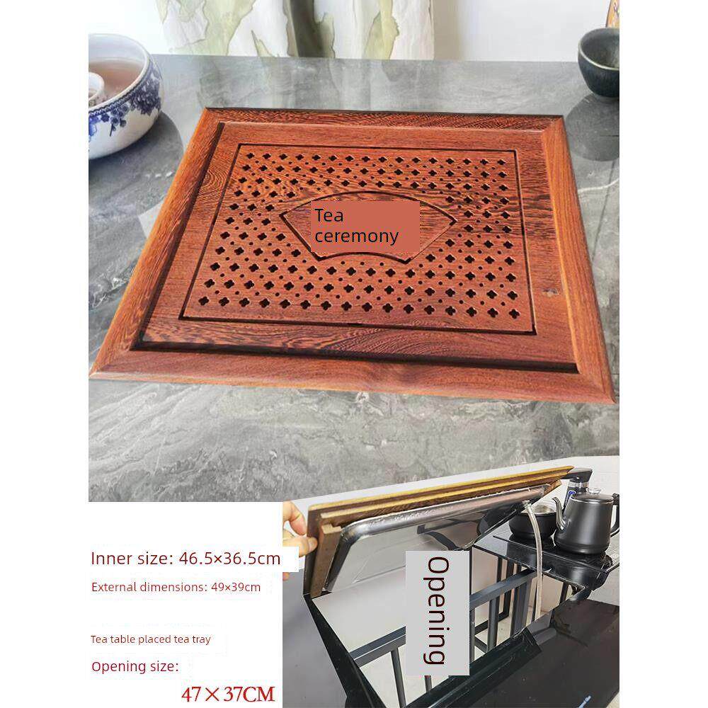 包邮全实鸡翅木茶盘大理石玻璃面茶桌配件大全托盘漏水板工厂直销