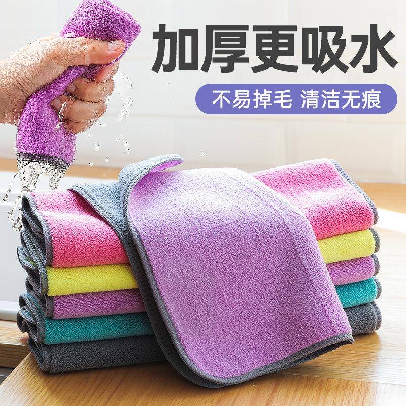 厨房抹布专用基本不掉毛洗碗巾易清洁吸水麻布洗碗布家用擦桌毛巾