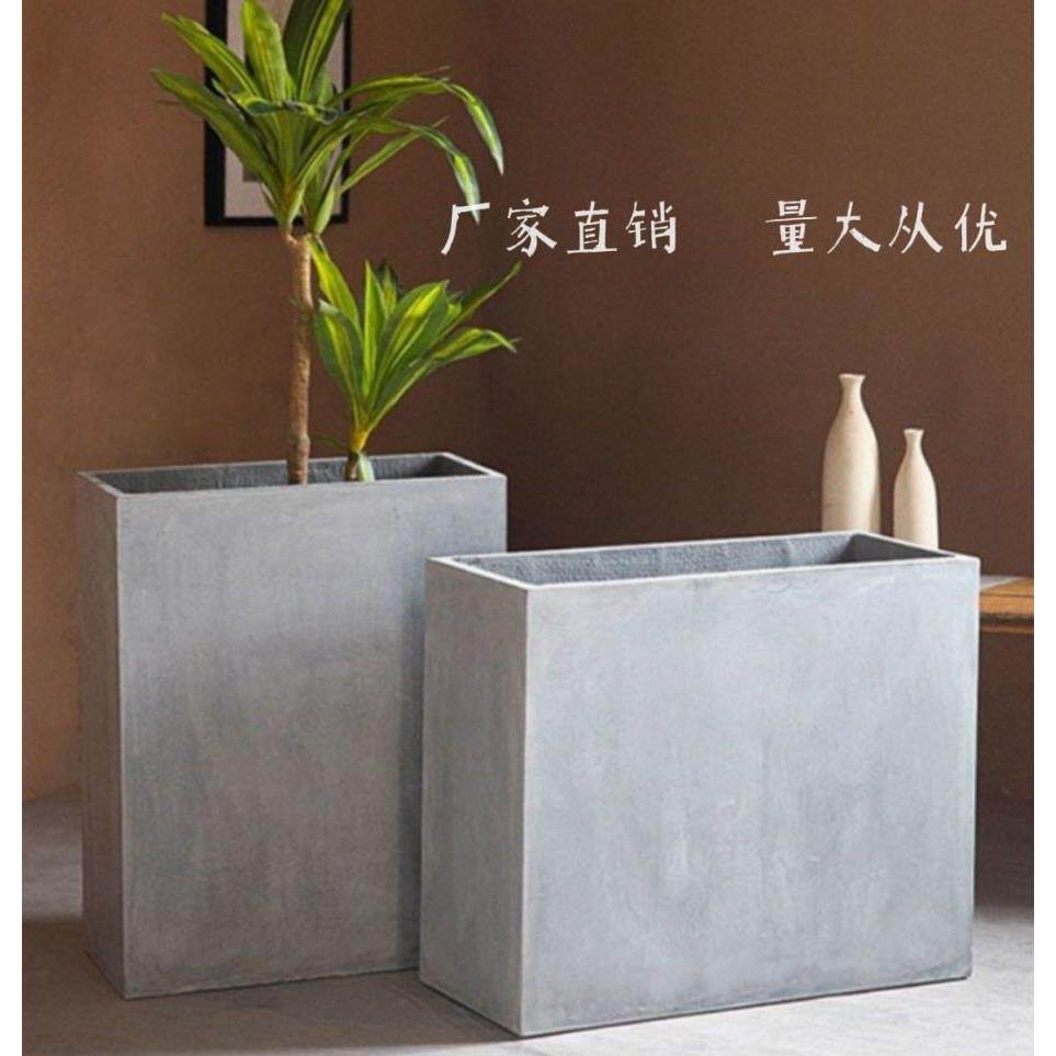厂家直销长方形水泥花盆镁泥高扁花箱阳台隔断户外特大号室外广场